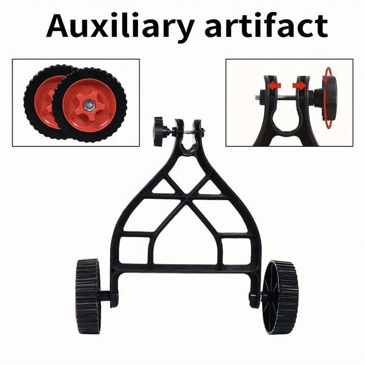 String Trimmer Wheel, Adjustable Auxiliary Wheels, Wheels String Trimmer Support Wheel Suitable for Most Mowers Shaft Tubes (Black)