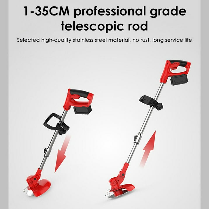 Electric Weed Wacker Battery Powered 24V 2000mAh, Weed Wacker Cordless Edger Trimmer Lawn Edger Grass Trimmer Height Adjustable Mini-Mower