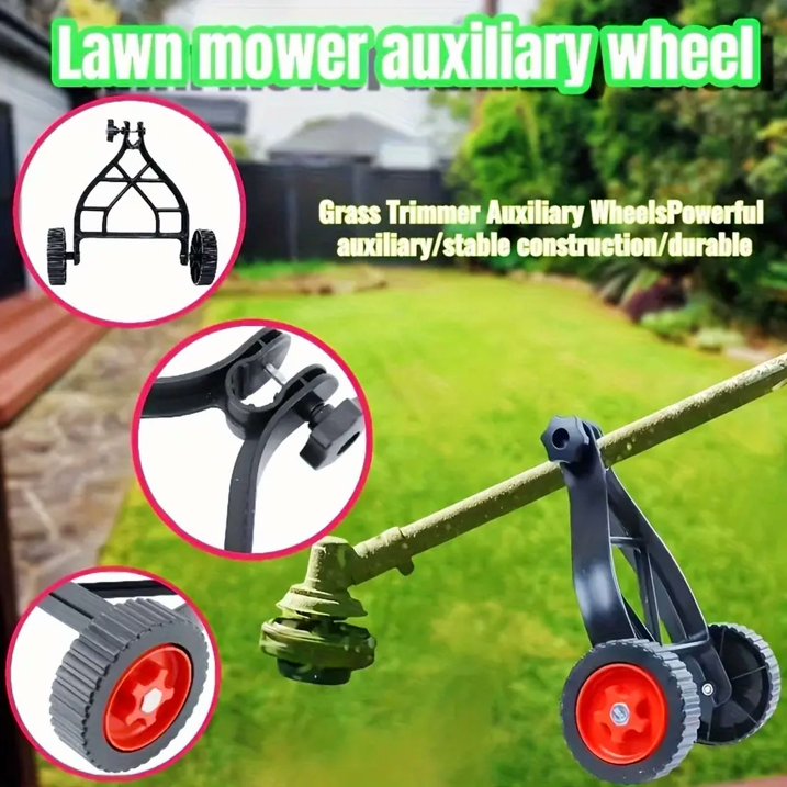 String Trimmer Wheel, Adjustable Auxiliary Wheels, Wheels String Trimmer Support Wheel Suitable for Most Mowers Shaft Tubes (Black)