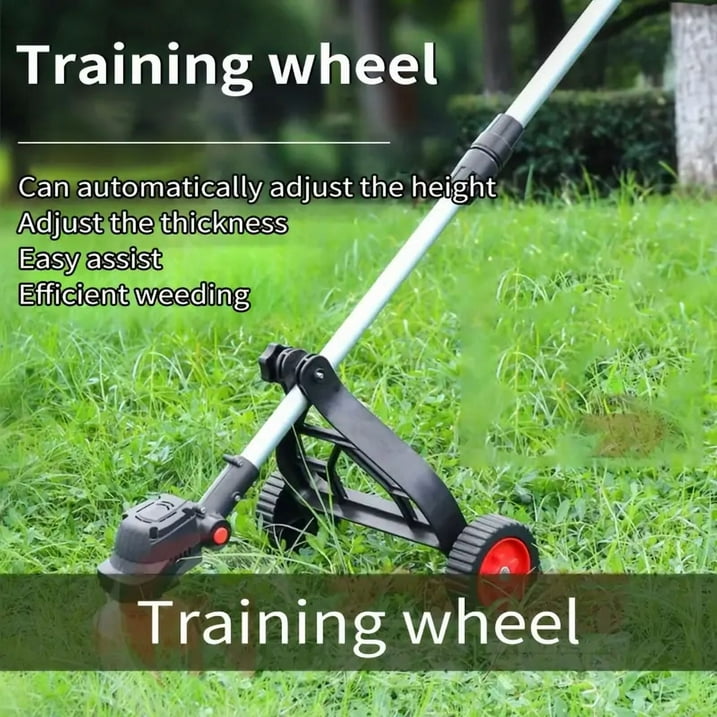 String Trimmer Wheel, Adjustable Auxiliary Wheels, Wheels String Trimmer Support Wheel Suitable for Most Mowers Shaft Tubes (Black)