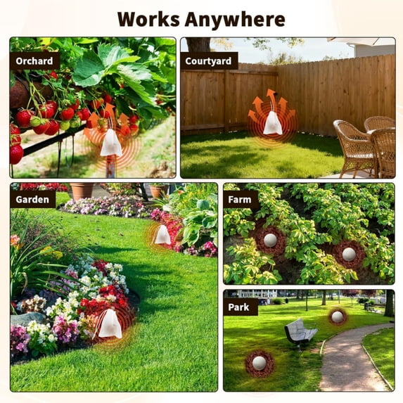 Paddsun Mole & Gopher Deterrent Balls for Yard, Plant-Based Outdoor Scent Barrier Safe Around People Pets & Plant to Keep Vole Groundhog Out of Lawn Yard Garden-12P