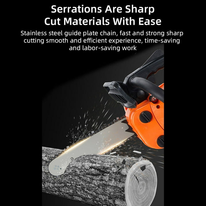 Gas Chainsaw, 25.4cc Gasoline Engine Anti-Vibration Handle 12'' Bar Chain Orange