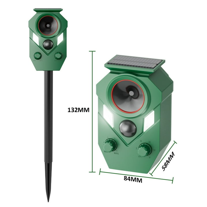 Ultrasonic Animal Repeller, Outdoor Solar Powered Deterrent with Motion Sensor Waterproof Device to Repel Cats Dogs Squirrels Raccoons