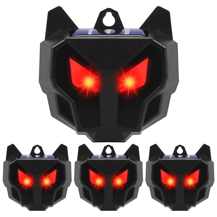 4 Pack Solar Powered Nocturnal Wild Animal Repeller Bionic Eyes Predator Light