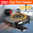 360° 200W Car Heater DC 12V Heating Cooling Fan Windshield Defroster Demister US
