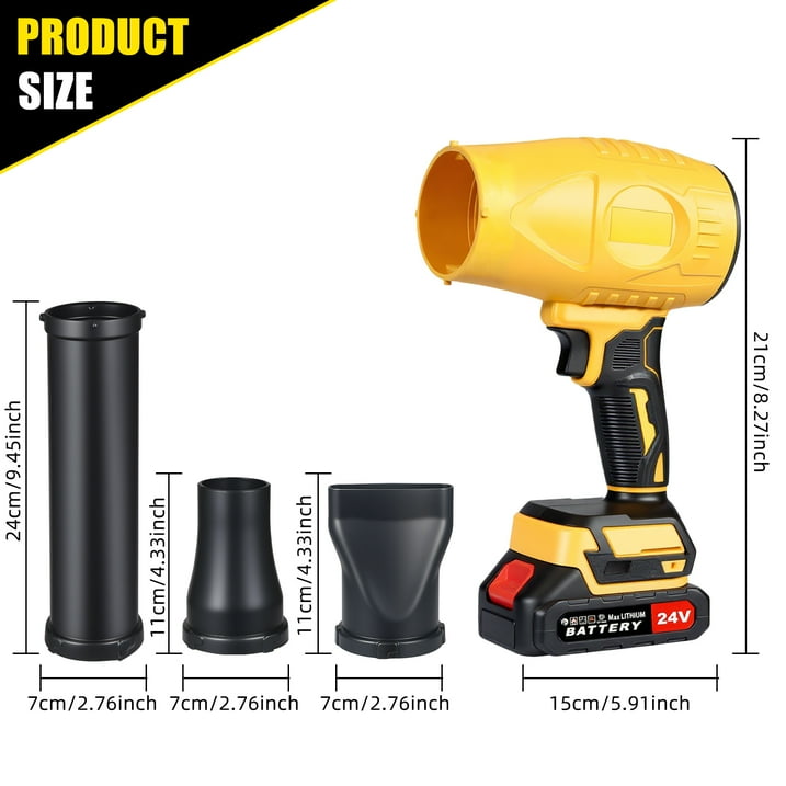 Electric Leaf Blower, 21V Cordless with Extended Nozzle Lightweight Handheld Turbo Jet Blower for Patio Cleaning Lawn Care Blowing Leaves and Dust
