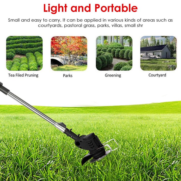 Electric Weed Wacker, Cordless Weed Eater Cutter Lawn Edger Grass String Trimmer (Green)