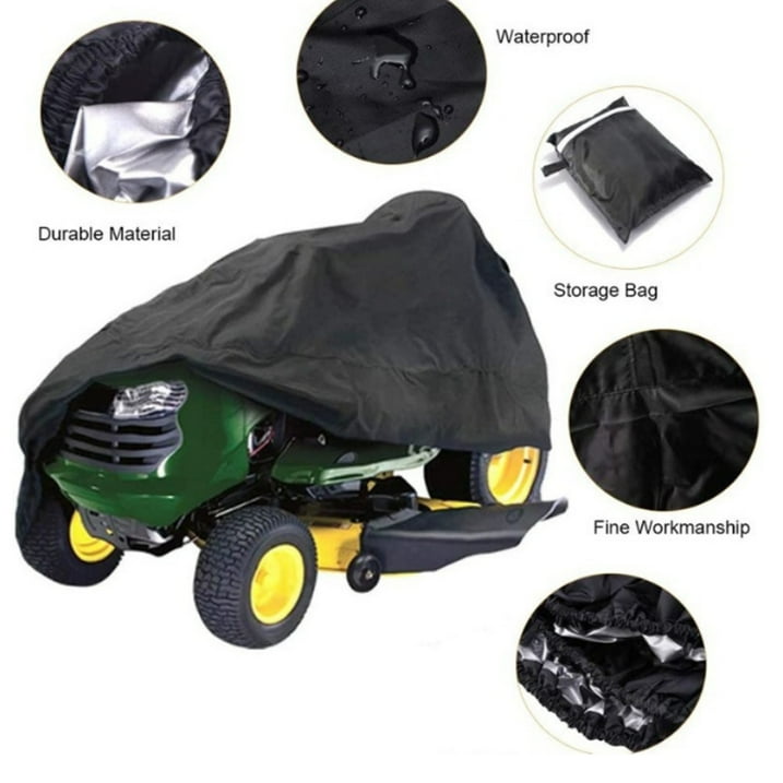 Riding Lawn Mower Cover, Tractor Cover Waterproof Up to 54'' Decks Riding Lawn Tractor Cover Polyester Oxford