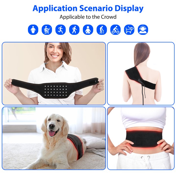 LED Red Light Wellness Belt for Body & Neck, Portable Home Relaxation & Comfort Body Wrap with Heat and Multi-Modes