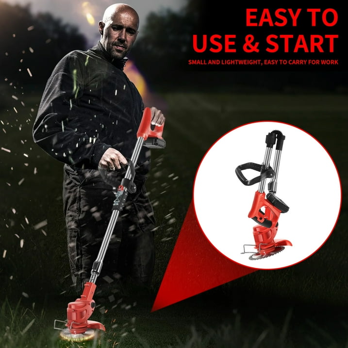 Electric Cordless Grass String Trimmer Lawn Edger Weed Wacker Cutter with 2Battery