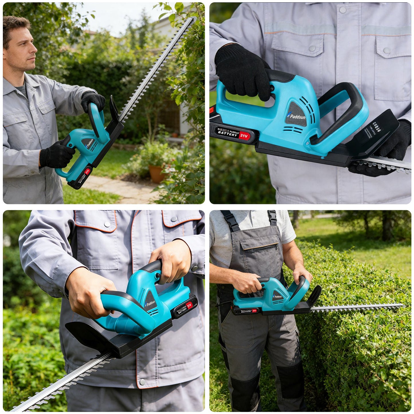 Electric Hedge Trimmer, 20" Blade Cordless Hedge Trimmer Double-Sided 0.8" Cutting Width with 3.0Ah Battery
