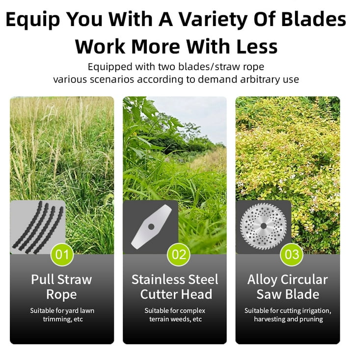 Electric Weed Trimmer, 21V Weed Wacker Cordless Weed Whacker Grass Trimmer with Side Trimming Wheel Handhold Lawn Mower