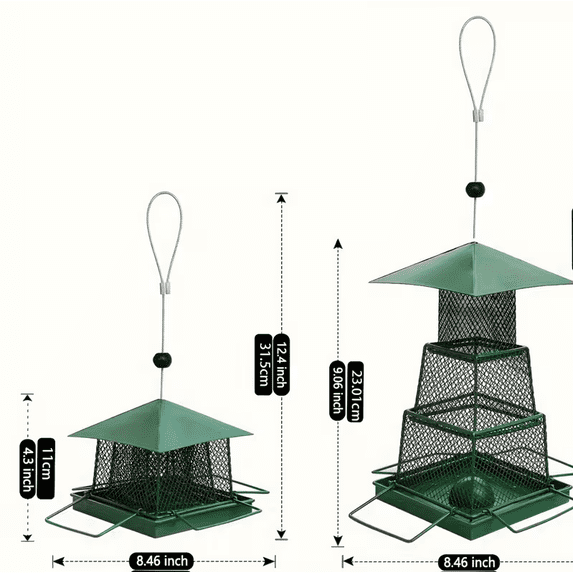 Outdoor Bird Feeder, Heavy-Duty Squirrel Proof, Metal Mesh Design For Cardinals & Wild Birds For Garden & Yard Decor