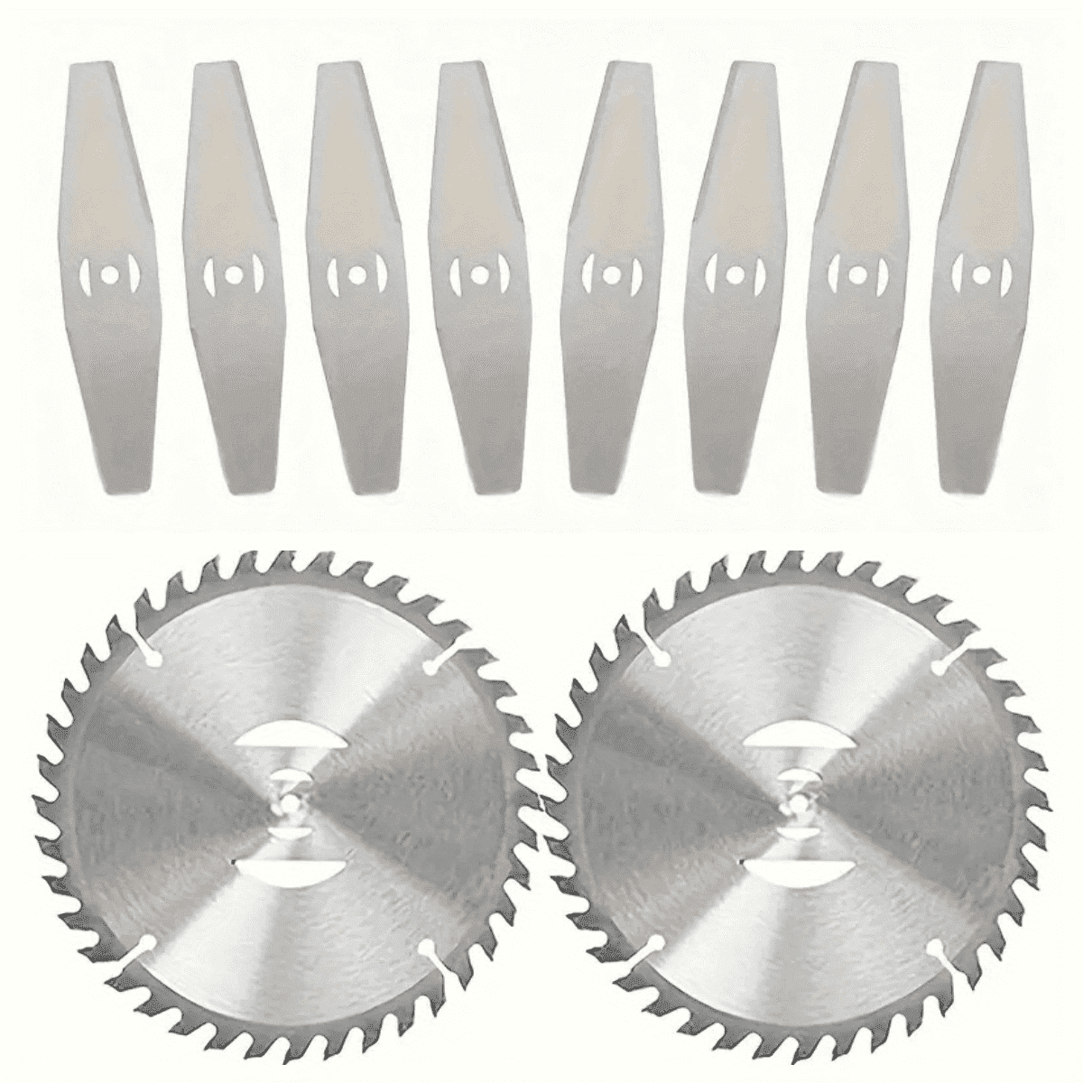 10Pack Grass Trimmer Blade Heads Replacements,Cordless Electric String Trimmers Metal Blade,Carbide Blade Tip Brush Cutter Trimmer Blade for Electric Lawn Mower Set (Silver)