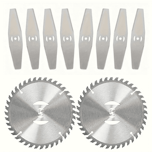 10Pack Grass Trimmer Blade Heads Replacements,Cordless Electric String Trimmers Metal Blade,Carbide Blade Tip Brush Cutter Trimmer Blade for Electric Lawn Mower Set (Silver)