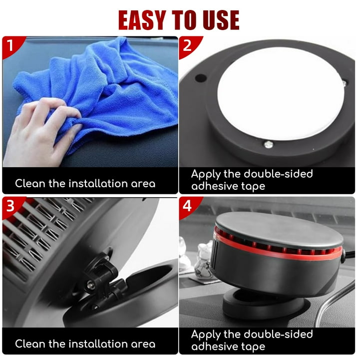 150W 12V Windshield Defroster Portable Car Heater Fast Heating Cooling Dryer Anti-Fog 360 Rotate Auto Fan
