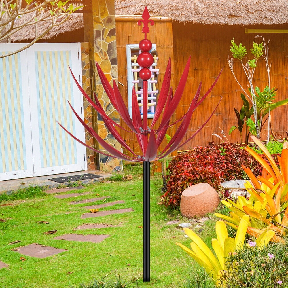 Paddsun Wind Spinner, Decorative Kinetic Sculpture Garden Spin Art Stake Metal Yard Decor Outdoor Lawn Ornament