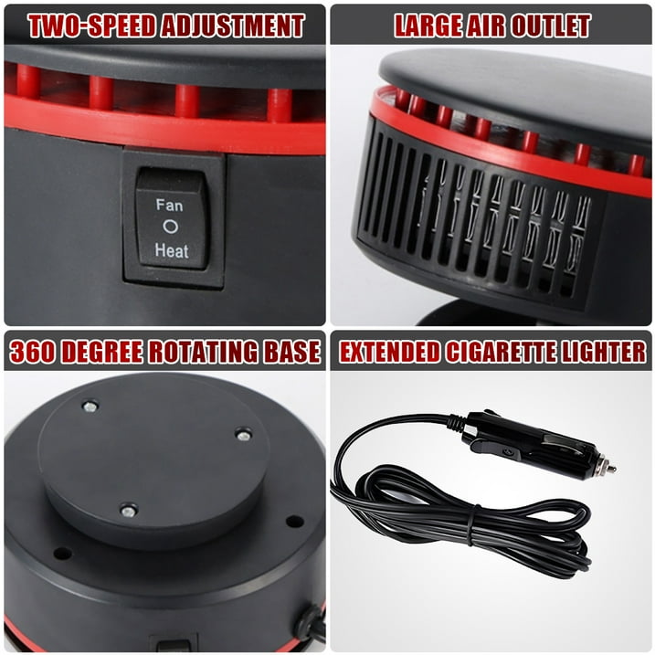 150W 12V Windshield Defroster Portable Car Heater Fast Heating Cooling Dryer Anti-Fog 360 Rotate Auto Fan