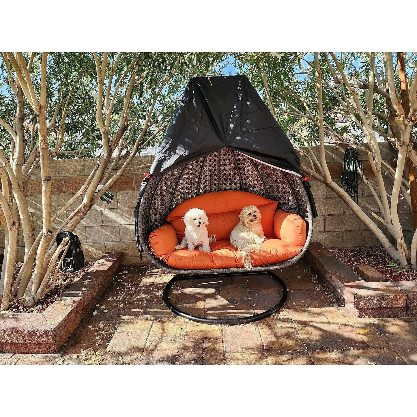 Outdoor Egg Shaped Chair Cover, Oversized Double Egg Shaped Chair Cover for Outdoor Furniture, Heavy Duty Swing Hanging Egg Shaped Chair Cover