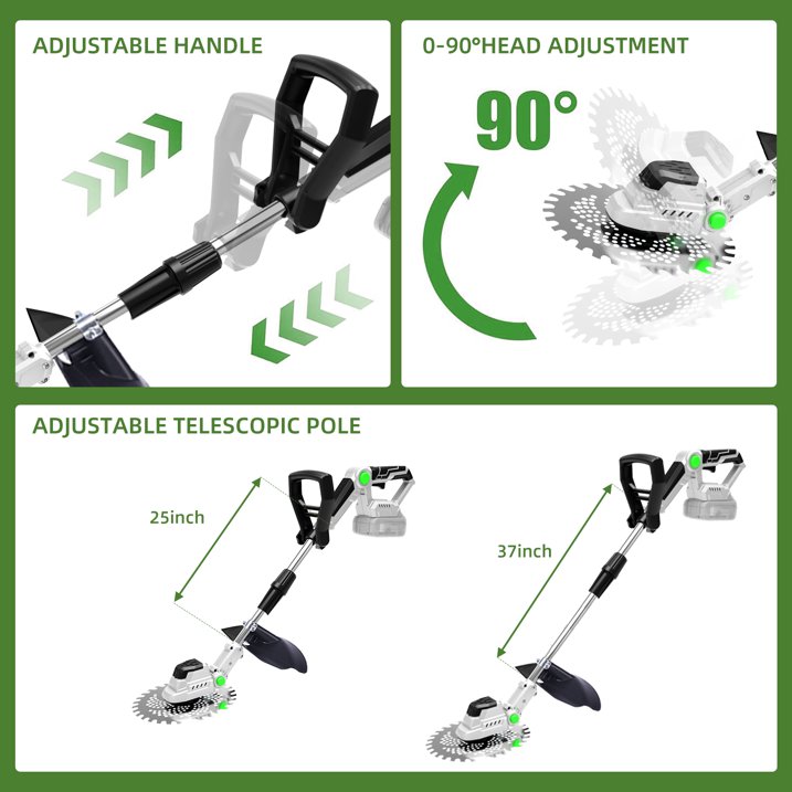 Weed Eater, 21V 9 inch Blades Electric Cordless Weed Wacker Brushless Motor String Trimmer Lawn Tool Cordless Cutter Mower