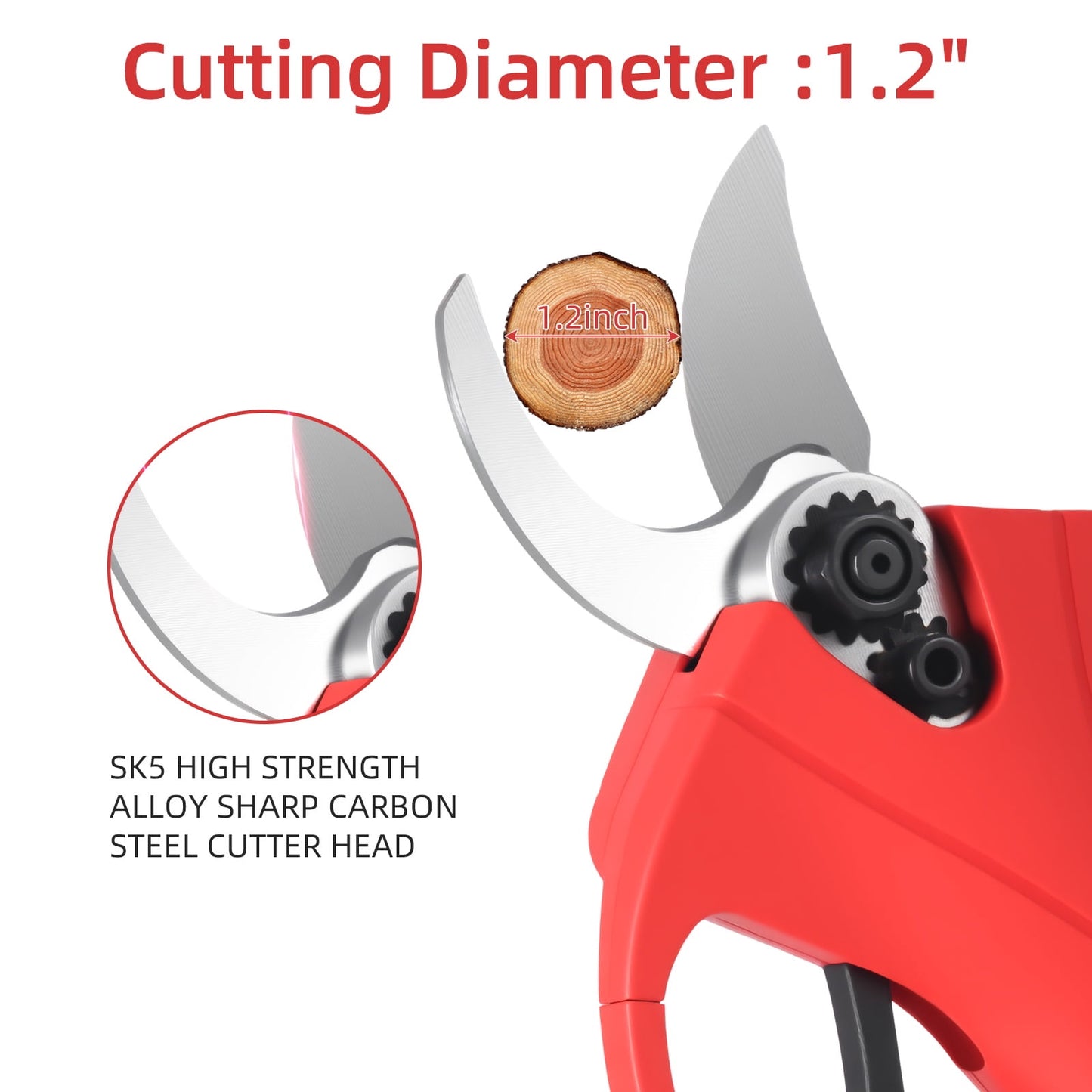 Cordless Electric Pruning Shears – 30mm Max Cut, 21V 2.0Ah Battery, 6000 Cuts per Charge, Lightweight Handheld Branch Cutter for Garden, Orchard, Farm
