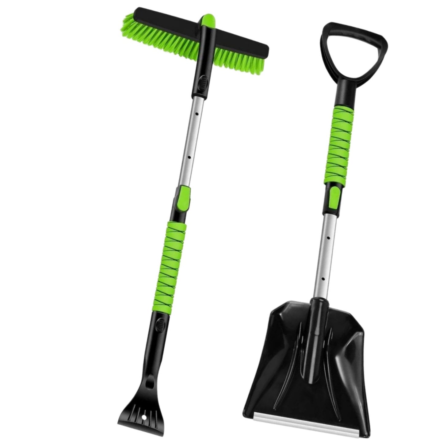35" Extendable Snow Brush & Ice Scraper for Car Truck SUV, 180° Pivoting Head Snow Broom with Foam Grip, Heavy Duty Auto Winter Removal Tool