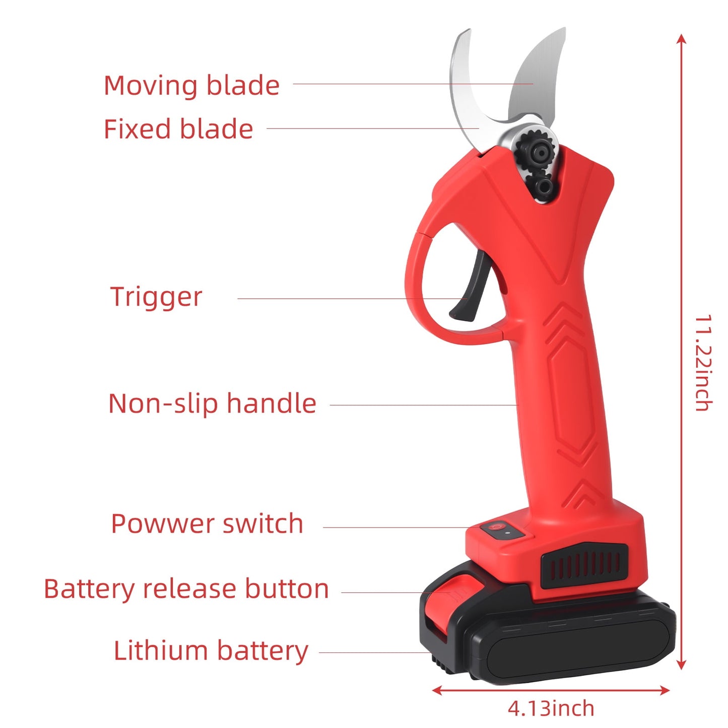 Cordless Electric Pruning Shears – 30mm Max Cut, 21V 2.0Ah Battery, 6000 Cuts per Charge, Lightweight Handheld Branch Cutter for Garden, Orchard, Farm