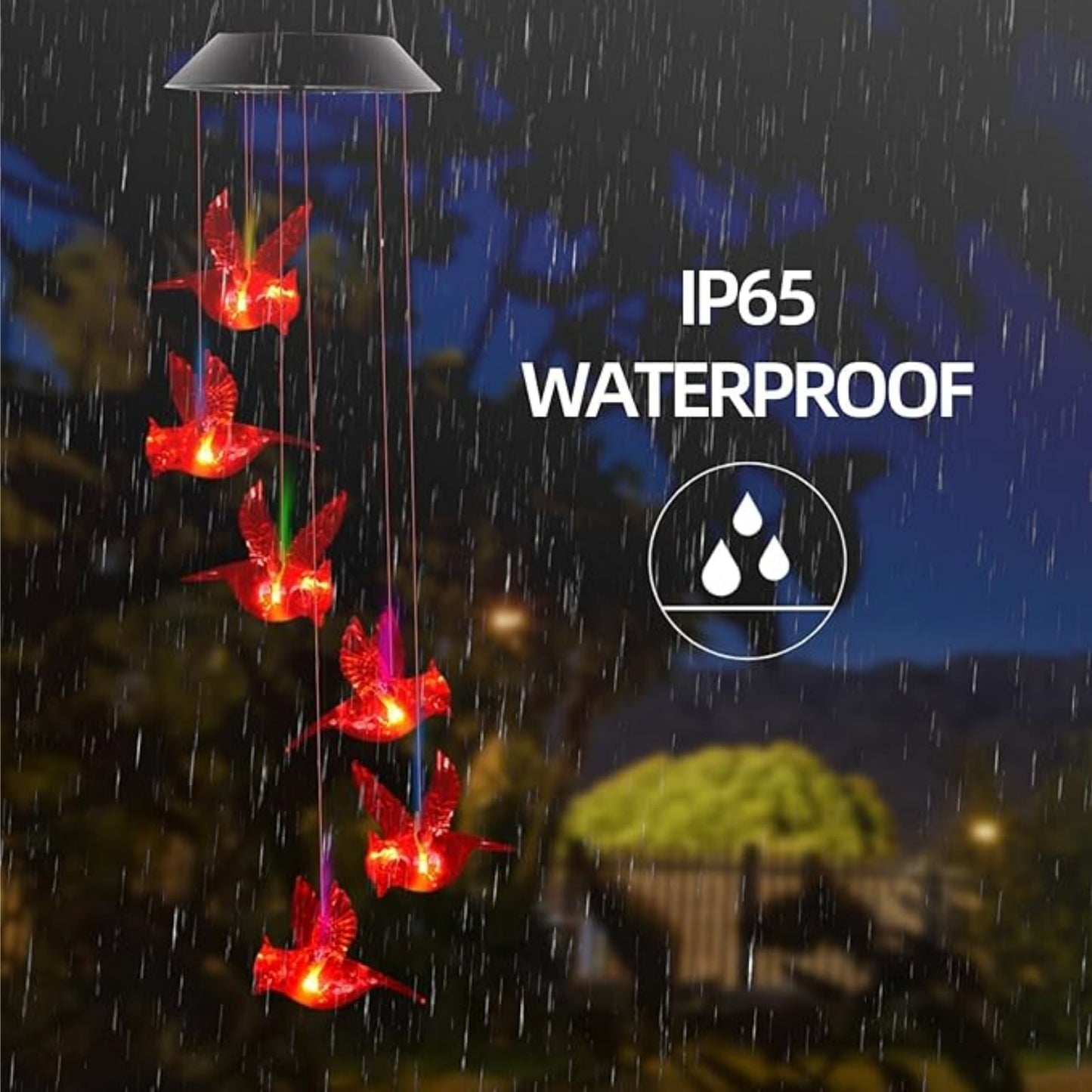 Solar String Lights Outdoor Waterproof, Waterdrop Colorful Fairy Lights with 8 Modes, Solor Christmas Lights