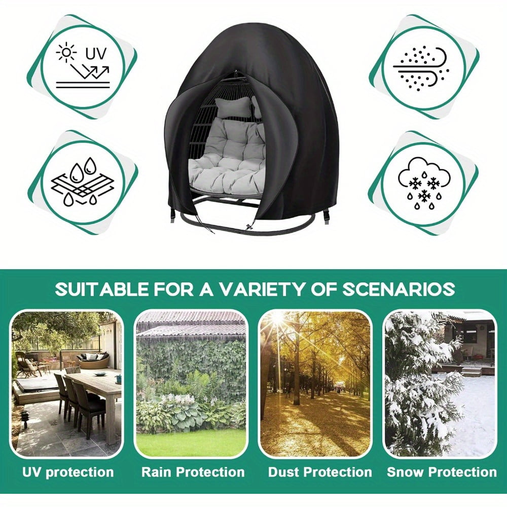 Outdoor Egg Shaped Chair Cover, Oversized Double Egg Shaped Chair Cover for Outdoor Furniture, Heavy Duty Swing Hanging Egg Shaped Chair Cover