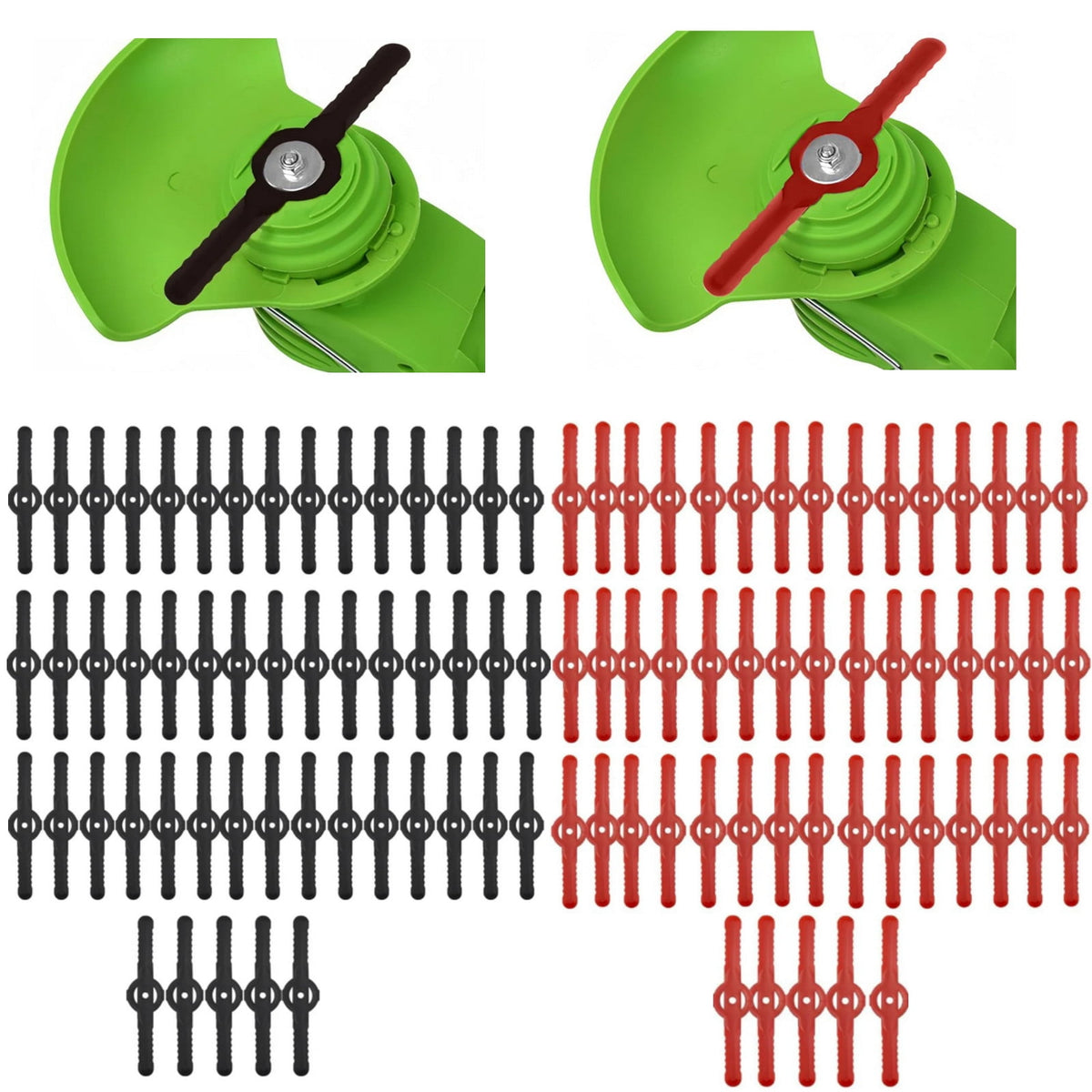 String Trimmer Head Blades, 100PCS Weed Eater Blades Nylon Replacement Plastic Trimmer Head Blades
