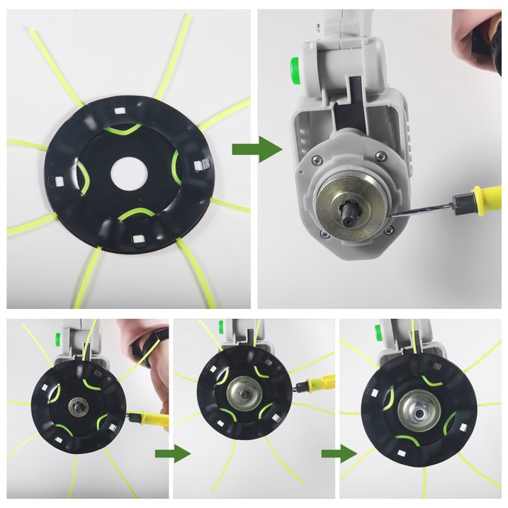 Weed Eater, 21V 9 inch Blades Electric Cordless Weed Wacker Brushless Motor String Trimmer Lawn Tool Cordless Cutter Mower