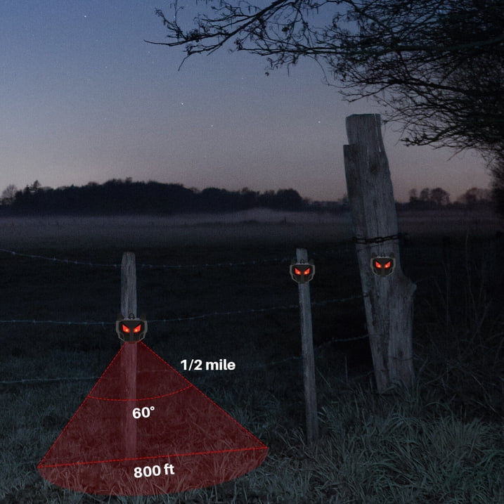 4 Pack Solar Powered Nocturnal Wild Animal Repeller Bionic Eyes Predator Light