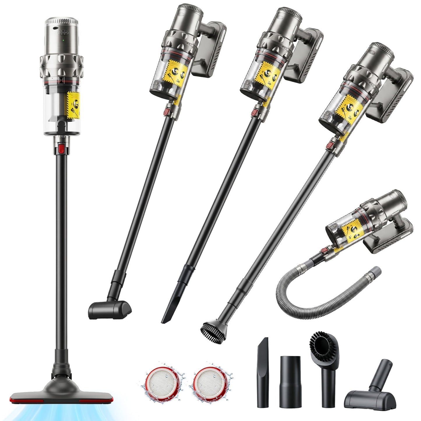 Cordless Vacuum Cleaner, 15KPA 40Mins 22000mAh 10-in-1 Stick Vacuum Cleaners with 3 Suction Speeds, 1.3L Large Dust Bin, Lightweight Vacuum for Pet Hair, Hardwood Floor & Carpet