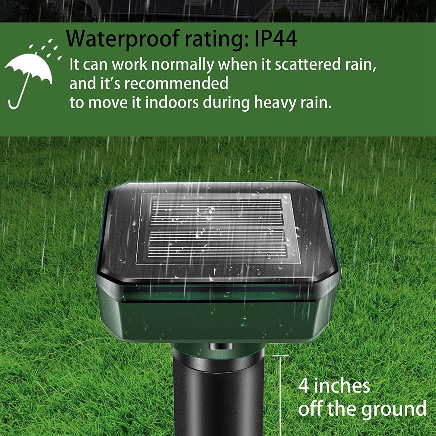 8Pcs Solar Powered Sound Wave Sonic Repeller Outdoor Garden Yard Farm Mouse Gopher Rat Vole Mole Scarer Snake Rodent Pest Reject Repellent Expeller