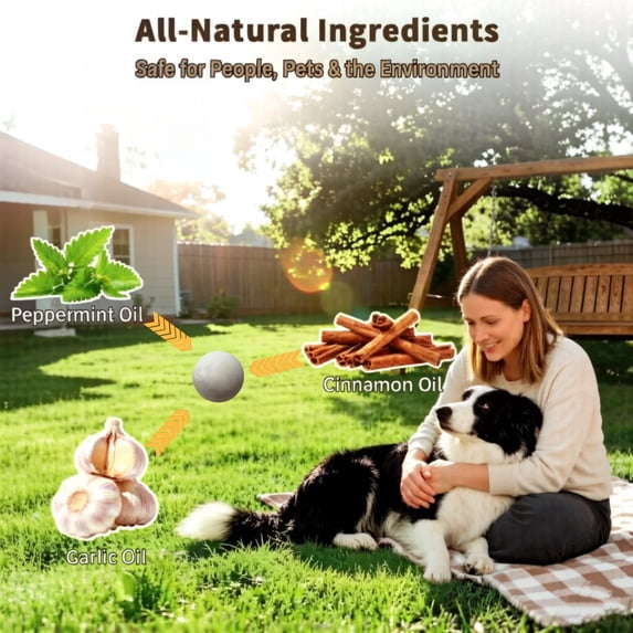 Paddsun Mole & Gopher Deterrent Balls for Yard, Plant-Based Outdoor Scent Barrier Safe Around People Pets & Plant to Keep Vole Groundhog Out of Lawn Yard Garden-12P