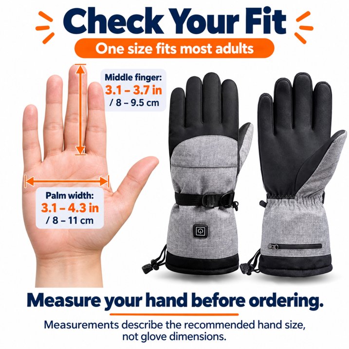 Heated Gloves for Men Women - Rechargeable Electric Hand Warmers with 5000mAh Battery & 3 Heating Levels