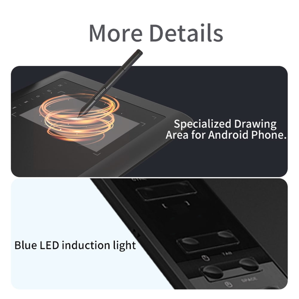 Professional Pressure Sensing Graphic Tablet Drawing Pad for Tablet/Laptop/Phone
