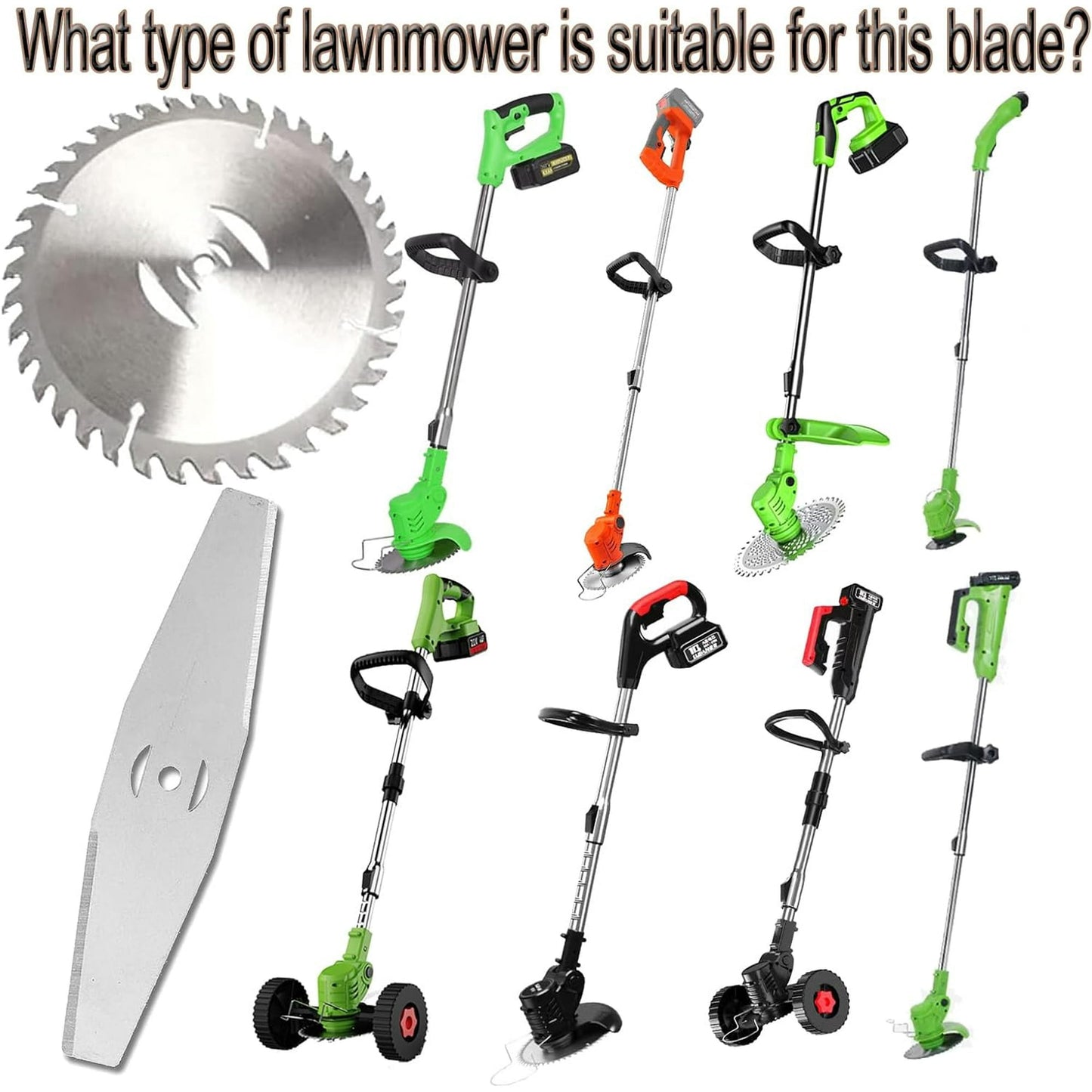 10Pack Grass Trimmer Blade Heads Replacements,Cordless Electric String Trimmers Metal Blade,Carbide Blade Tip Brush Cutter Trimmer Blade for Electric Lawn Mower Set (Silver)