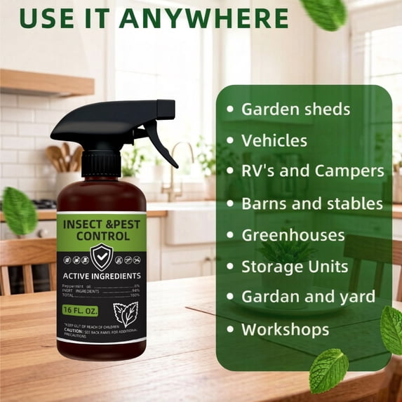 Paddsun Peppermint Oil Insect Traps Spray – Indoor & Outdoor Bug Control for Spiders Ants and More – Plant-Based Extra-Strong Formula - 16 oz