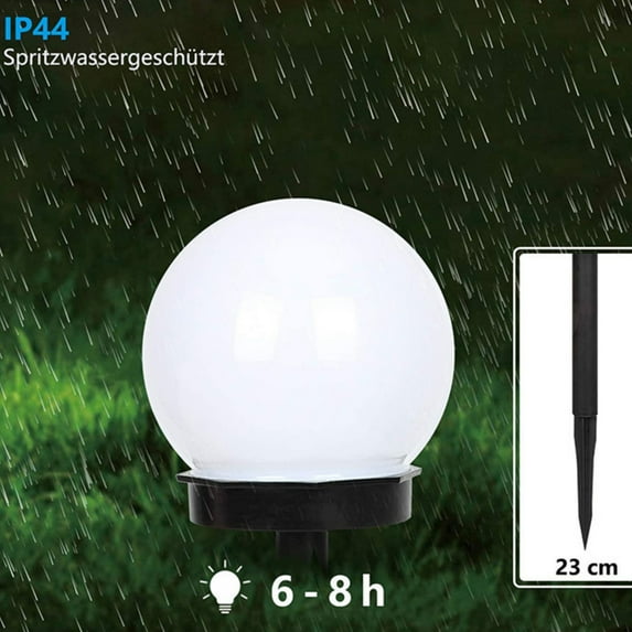 Jinyi Solar Globe Light, 6 Pack Cool White Solar LED Globe Powered Garden Light Waterproof for Yard Patio Walkway Landscape In-Ground Spike Pathway