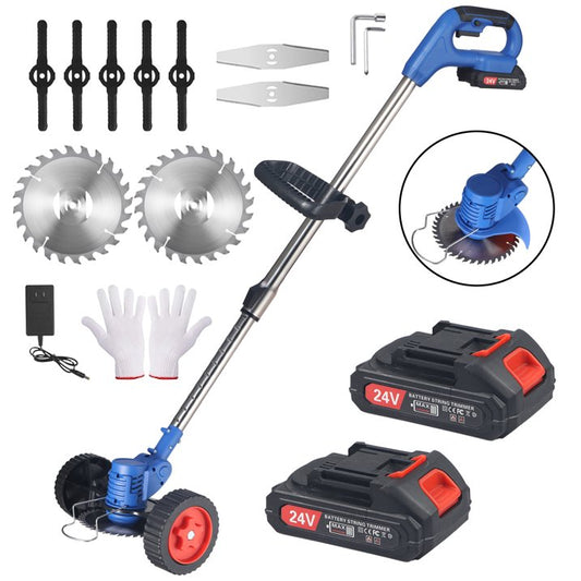 Electric Weed Eater Lawn Edger Cordless Grass String Trimmer Cutter 24V &Battery
