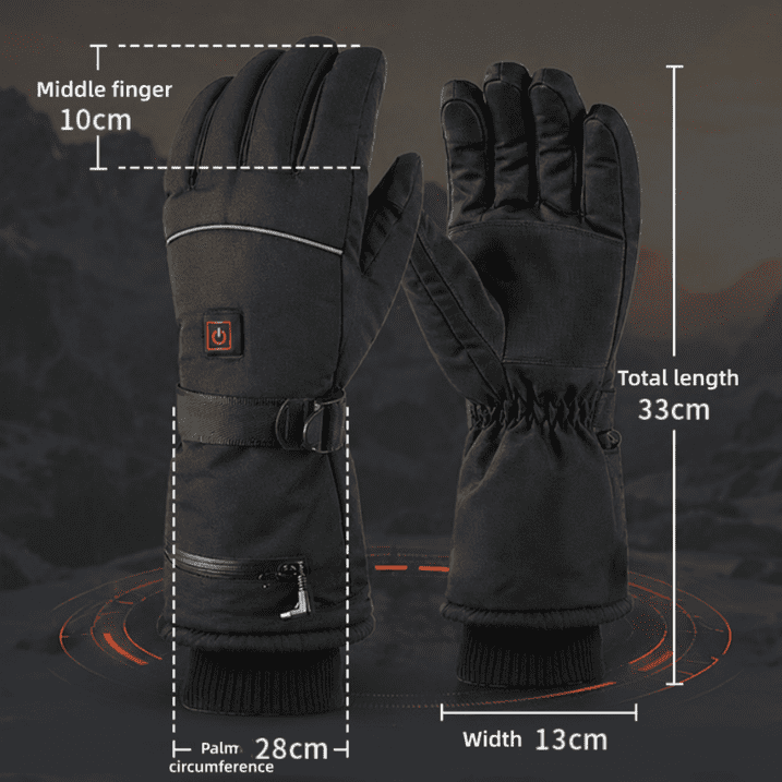 Heated Gloves for Men Women, 3 Heat Levels Battery Powered Warm Gloves Touchscreen Water Resistant Electric Heating Gloves