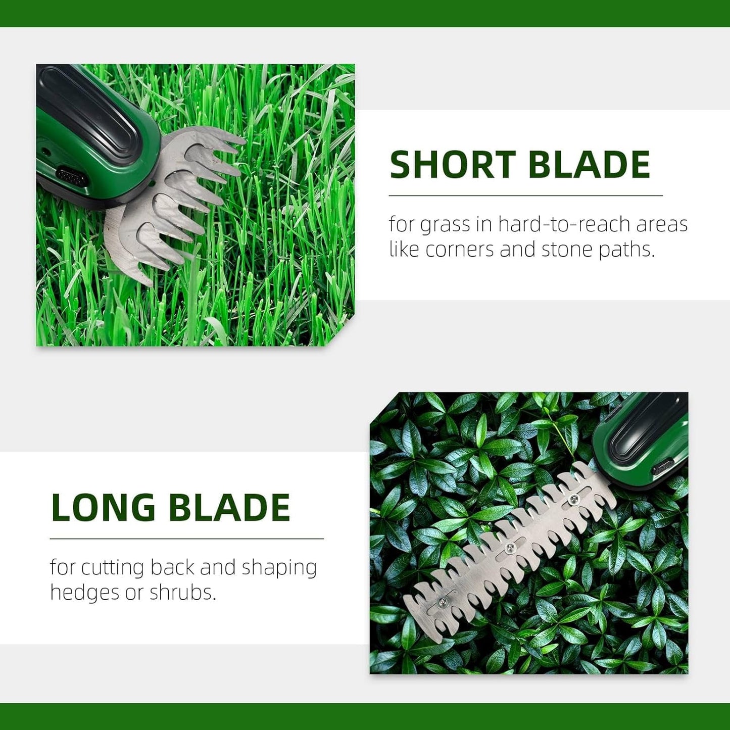 Powerful Electric Grass Shears Cordless Handheld Trimmer 21V, 2 Rechargeable Batteries Perfect for Garden Lawn