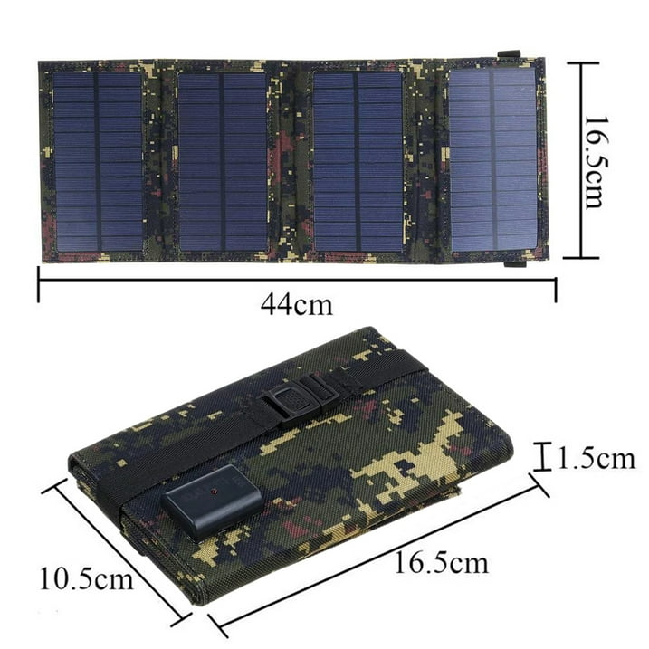 80W USB Solar Panel Folding Power Bank Outdoor Camping Hiking Phone Charger US