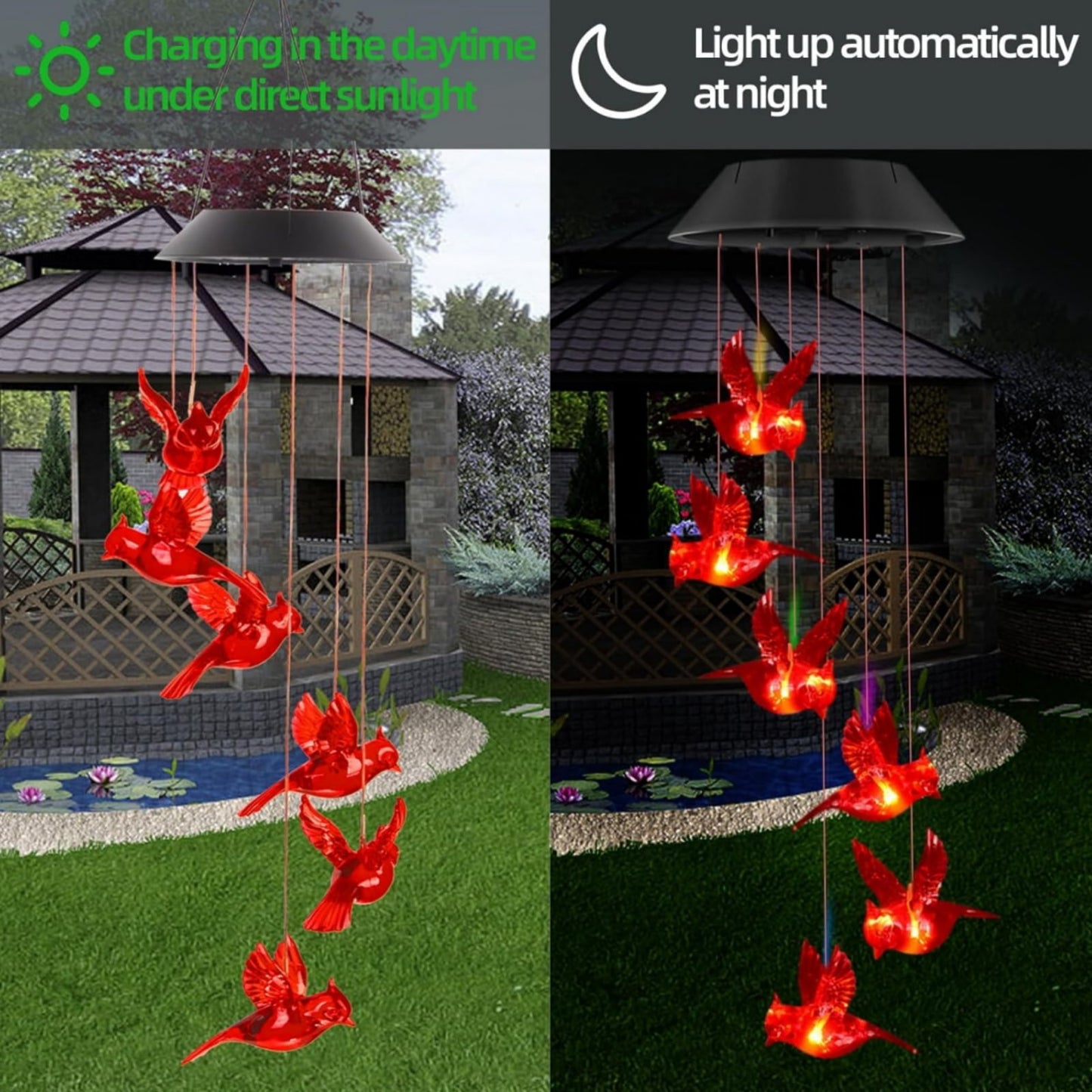 Solar String Lights Outdoor Waterproof, Waterdrop Colorful Fairy Lights with 8 Modes, Solor Christmas Lights