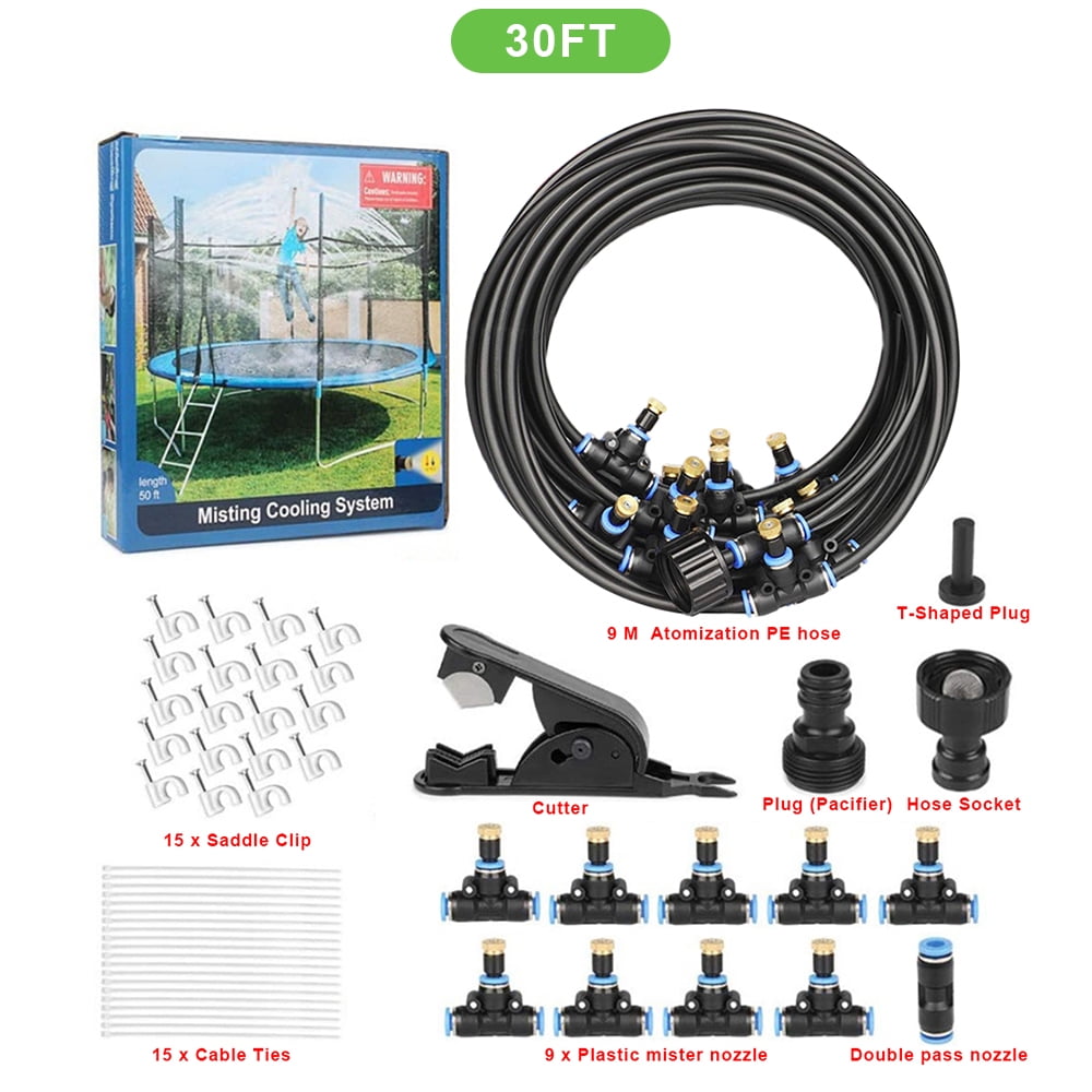 30/50Ft Outdoor Patio Water Mister Mist Nozzle Misting Cooling System Fan Cooler