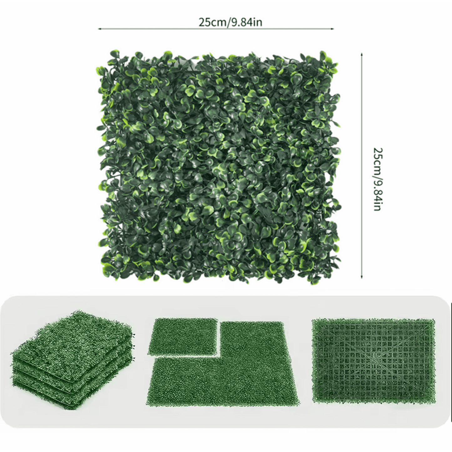 Artificial Boxwood Wall Panels, 20PCS 10"x10" Faux Greenery Milan Grass Backdrop, Realistic Plastic Privacy Screen for Indoor Outdoor Decor