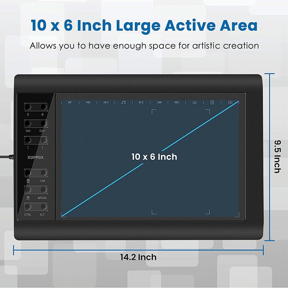 Professional Pressure Sensing Graphic Tablet Drawing Pad for Tablet/Laptop/Phone