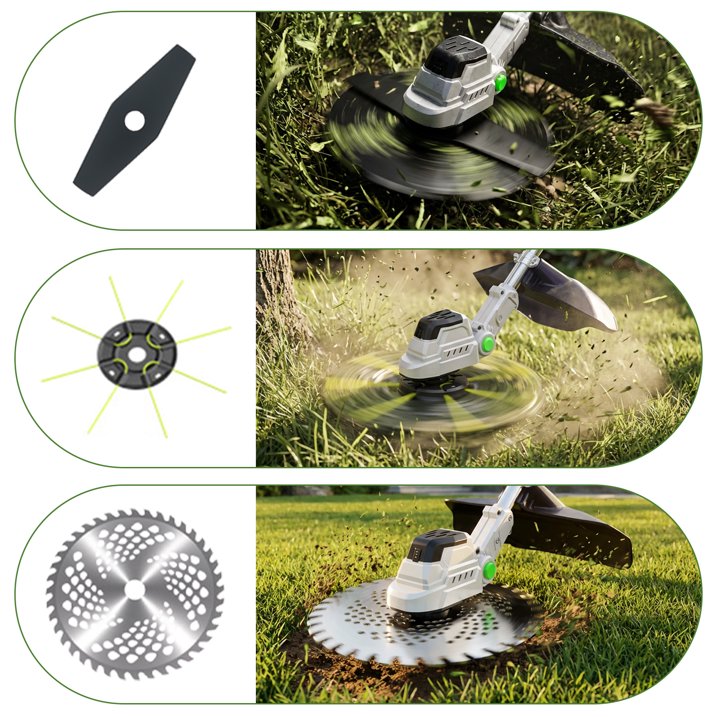 Weed Eater, 21V 9 inch Blades Electric Cordless Weed Wacker Brushless Motor String Trimmer Lawn Tool Cordless Cutter Mower