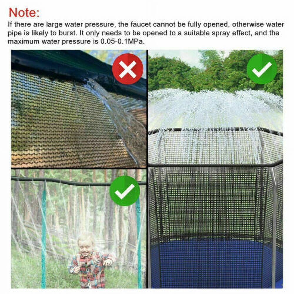39Ft/49Ft Trampoline Sprinkler Kids Summer Outdoor Water Toy Fun Waterpark Spray